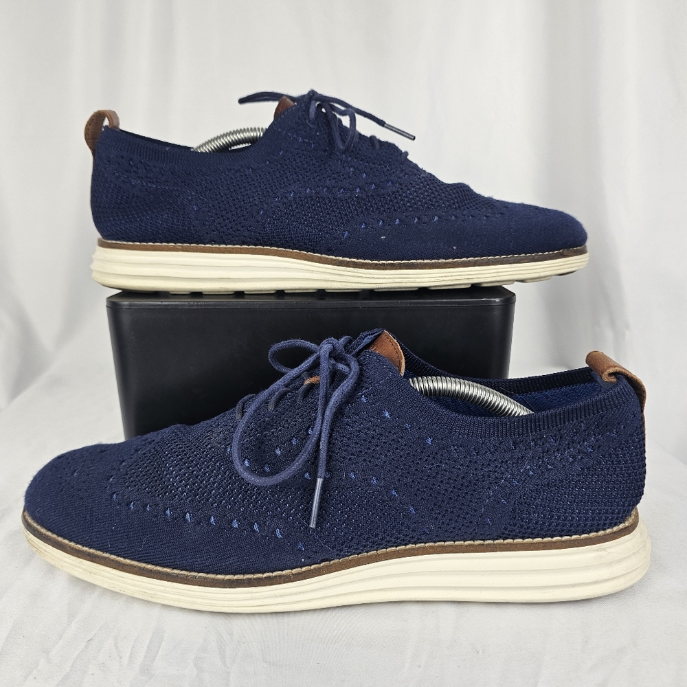 Cole Haan Original Grand StitchLite Men Size 10.5 M Blue Oxford Shoes [C27960]